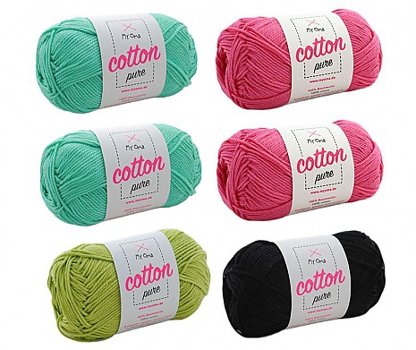 Cotton pure Wollmix Melone 