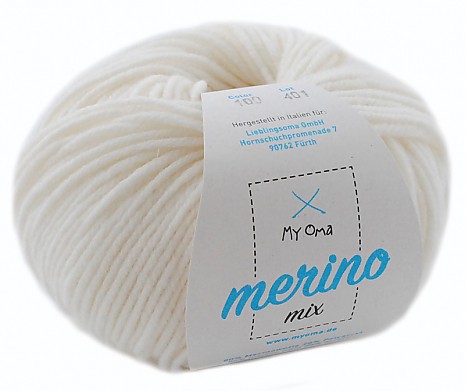 Schneeweiß (Fb 100) Merino Mix MyOma 